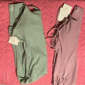 Green and Purple Leggings Set bombshell sportswear bunny suits. Brand new